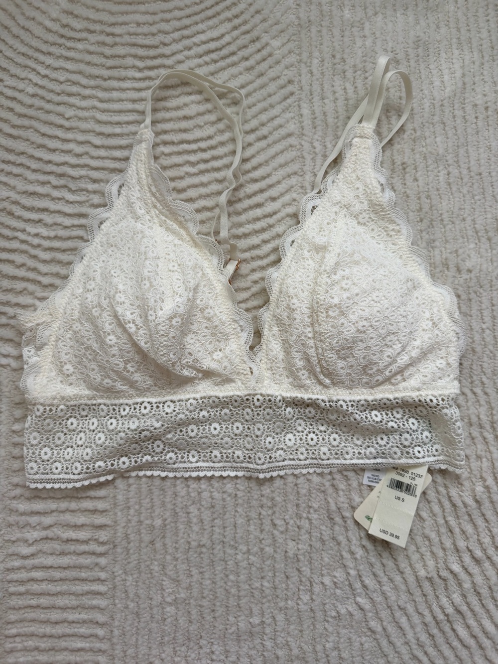 Aerie Removable Pads Lace Bralette Top Size S Small Black New with Tags